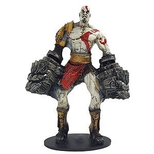 Estátua Kratos Resina Realista Mãos de Leão 20cm God Of War