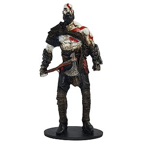 Estátua Kratos Com Machado Resina Realista 21cm God Of War