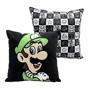 Almofada Luigi Super Mario Aveludada 25x25 Oficial Nintendo