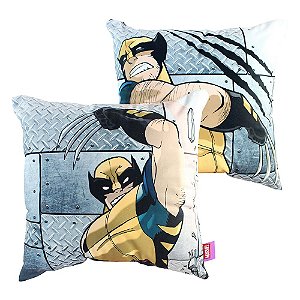 Almofada Wolverine X-Men Frente e Verso Aveludada 40x40CM