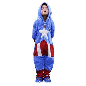 Capitão América Kigurumi Pijama Roupa Macacão Oficial Marvel