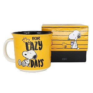 Caneca Snoopy Para Dias Preguiçosos Cerâmica Oficial Peanuts
