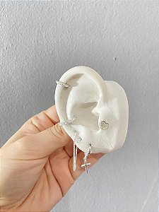 Brinco Corrente Fancy em Prata 925