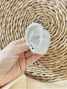 Brinco Corrente Medalha em prata 925