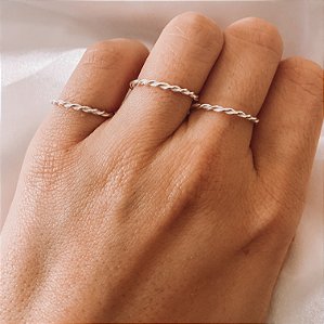 Anel Torcidinho em Prata 950