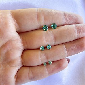 Trio de Brincos Verde Água