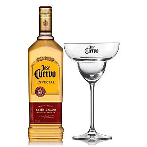 Kit tequila Jose cuervo gold 750ml + taça josé cuervo