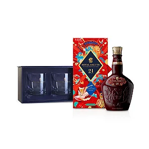 Whisky Royal Salute 21 Anos Edição Especial Lunar New Year 700ml + Caixa Gift Dupla de Copos