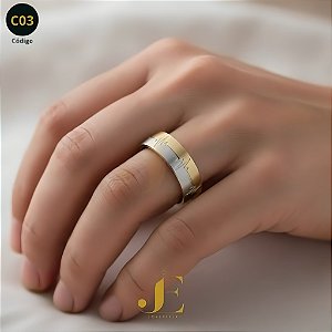 Par de Aliança Bodas de Prata 25 Anos 7mm em Moeda Antiga e Prata – J&E Joias Acessórios