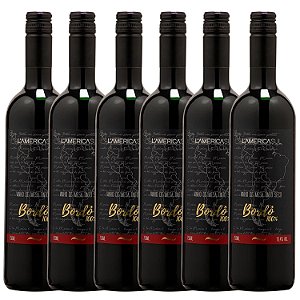 Kit com 6x Santini Vinho Tinto Bordô L'america