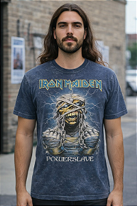 IRON MAIDEN POWERSLAVE AZUL STAMP MCE 153