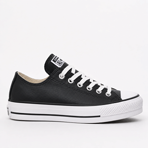 ALL STAR CHUCK TAYLOR PRETO PLATAFORMA COURO SINTÉTICO