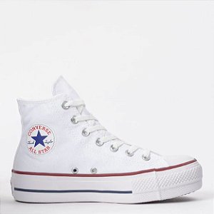 ALL STAR CHUCK TAYLOR BRANCO PLATAFORMA LONA