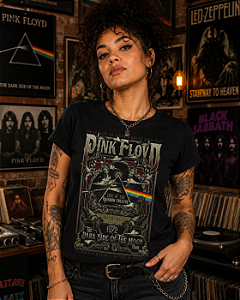 BABY LOOK PINK FLOYD DARK SIDE TOUR STAMP BB 451