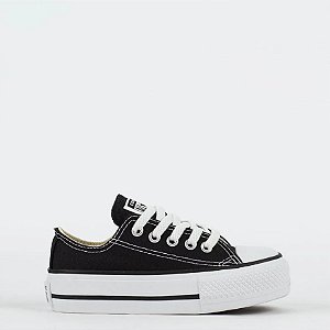 ALL STAR CHUCK TAYLOR PRETO PLATAFORMA INFANTIL LONA