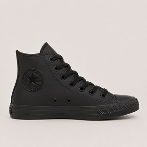ALL STAR CHUCK TAYLOR PRETO MONOCHROME COURO SINTÉTICO