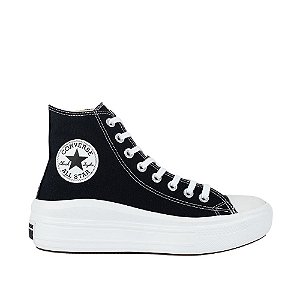ALL STAR CHUCK TAYLOR PRETO MOVE PLATAFORMA CANO LONGO
