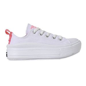 ALL STAR CHUCK TAYLOR PLATAFORMA MOVE BRANCO / ROSA NEON CANO CURTO INFANTIL