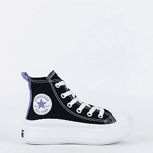 ALL STAR CHUCK TAYLOR PLATAFORMA MOVE PRETO LUA ROXA CANO LONGO