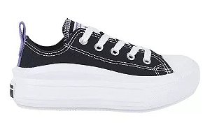 ALL STAR CHUCK TAYLOR PRETO LUA ROXA PLATAFORMA MOVE CANO CURTO INFANTIL