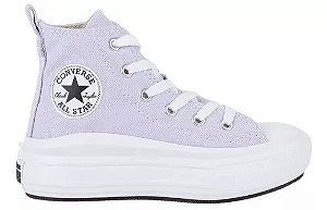 ALL STAR CHUCK TAYLOR PLATAFORMA MOVE PRETO LUA ROXA CANO LONGO INFANTIL