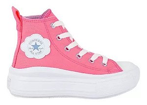 ALL STAR CHUCK TAYLOR PLATAFORMA MOVE ROSA NEON CANO LONGO INFANTIL