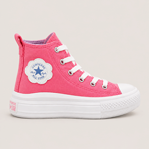 ALL STAR CHUCK TAYLOR PLATAFORMA MOVE ROSA NEON CANO LONGO INFANTIL