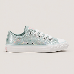 ALL STAR CHUCK TAYLOR AZUL 002 GLITTER CANO CURTO INFANTIL