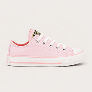 ALL STAR CHUCK TAYLOR ROSA CHICLETE VERDE FLUOR CANO CURTO INFANTIL