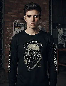 Camisa Black Sabbath Máscara Manga Longa Long 025