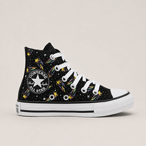 ALL STAR CHUCK TAYLOR PRETO ESTRELA LONA