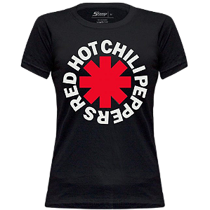Camiseta Baby Look Red Hot Chili Peppers Stamp BB 429