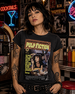 Camiseta Baby Look Pulp Fiction Poster VSR