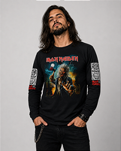 Iron Maiden Axe Eddie Manga Longa LONG 038