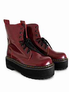 COTURNO VILELA BOOTS CEREJA 3 EVA PLATAFORMA - COURO