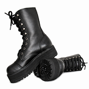 COTURNO VILELA BOOTS ILHÓS GANCHO E 3 EVA PLATAFORMA - COURO