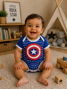 CAPITÃO AMERICA COM ESTRELINHAS