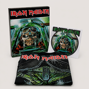 KIT EXCLUSIVO IRON MAIDEN - CAMISETA + BANDEIRA + ADESIVO