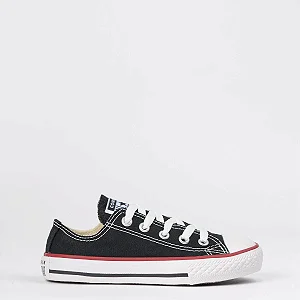 ALL STAR CHUCK TAYLOR PRETO LINHA VERMELHA LONA INFANTIL