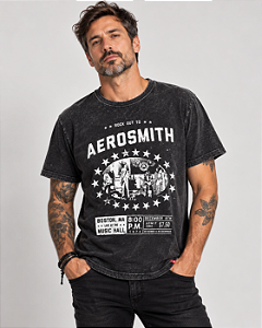 CAMISETA AEROSMITH BOSTON - PRETA