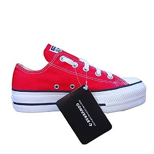 ALL STAR CHUCK TAYLOR PLATAFORMA VERMELHO LONA