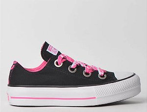 ALL STAR CHUCK TAYLOR PLATAFORMA PRETO PINK LONA