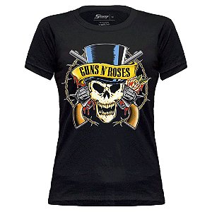 BABY LOOK GUNS N' ROSES TOP HAT STAMP BB 452