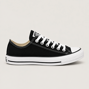 ALL STAR CHUCK TAYLOR PRETO LISTRA PRETA LONA