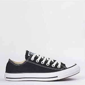 ALL STAR CHUCK TAYLOR PRETO LISTRA PRETA LONA