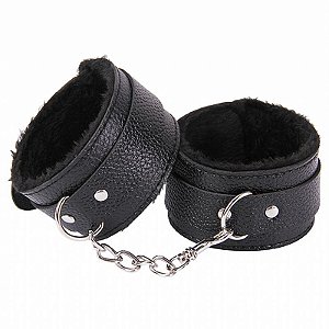 ALGEMAS pelucia, couro e fivelas