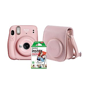 Kit Câmera Instantânea Fujifilm Instax Mini 11 Rosa