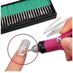 kit brocas para motor 30 unidades nails design fibra