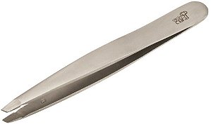 pinça profissional em aço inox escovado com ponta diagonal