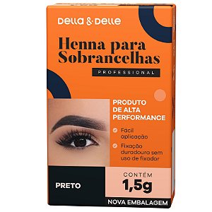 henna para sobrancelhas 1,5g preto della e delleç